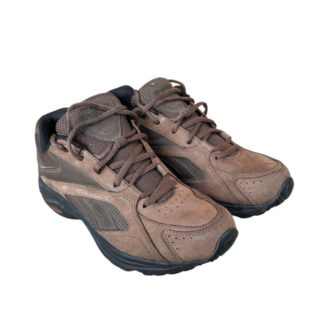 Reebok Walk Ultra 7 DMX Max Mens 6.5 Shoes Brown Leather active comfort Sneaker